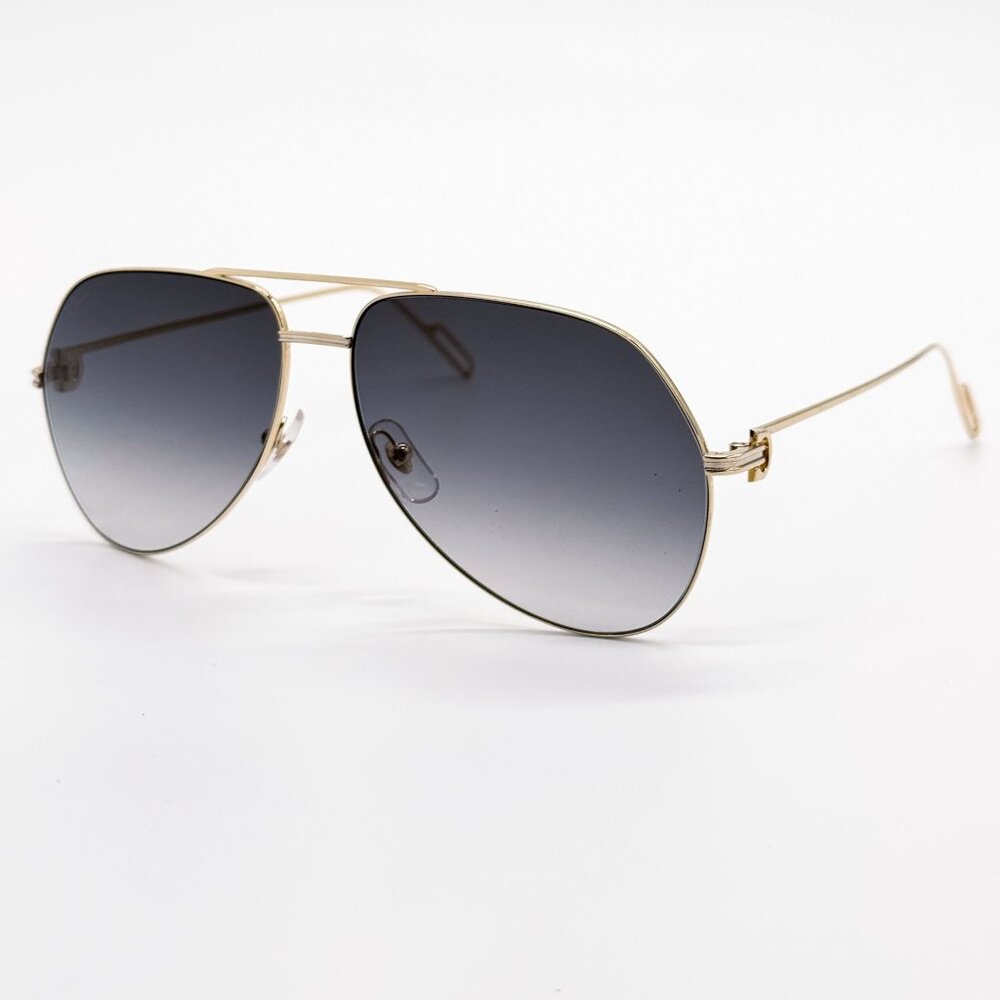 NEW CARTIER SUNGLASSES CT0110S 001 GOLD MEN EYEWEAR CARTIER